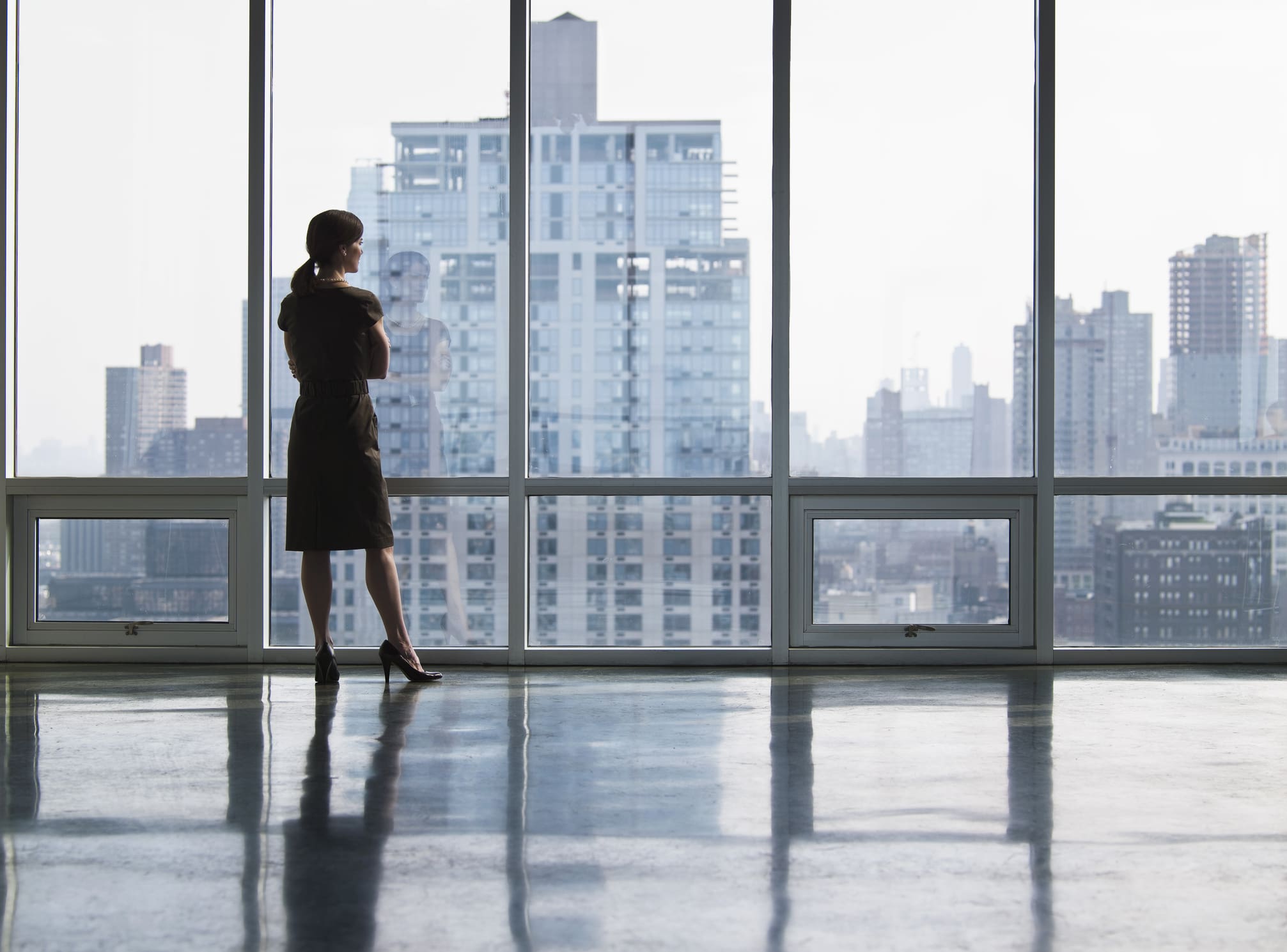 Business Woman Looking Out Window Business Woman Looking Out Window
